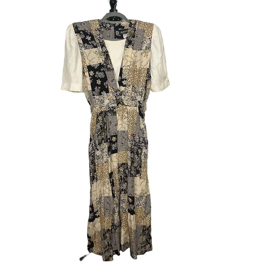 Vintage S.L. Fashions Multicolor Patchwork Maxi Dress Size 10